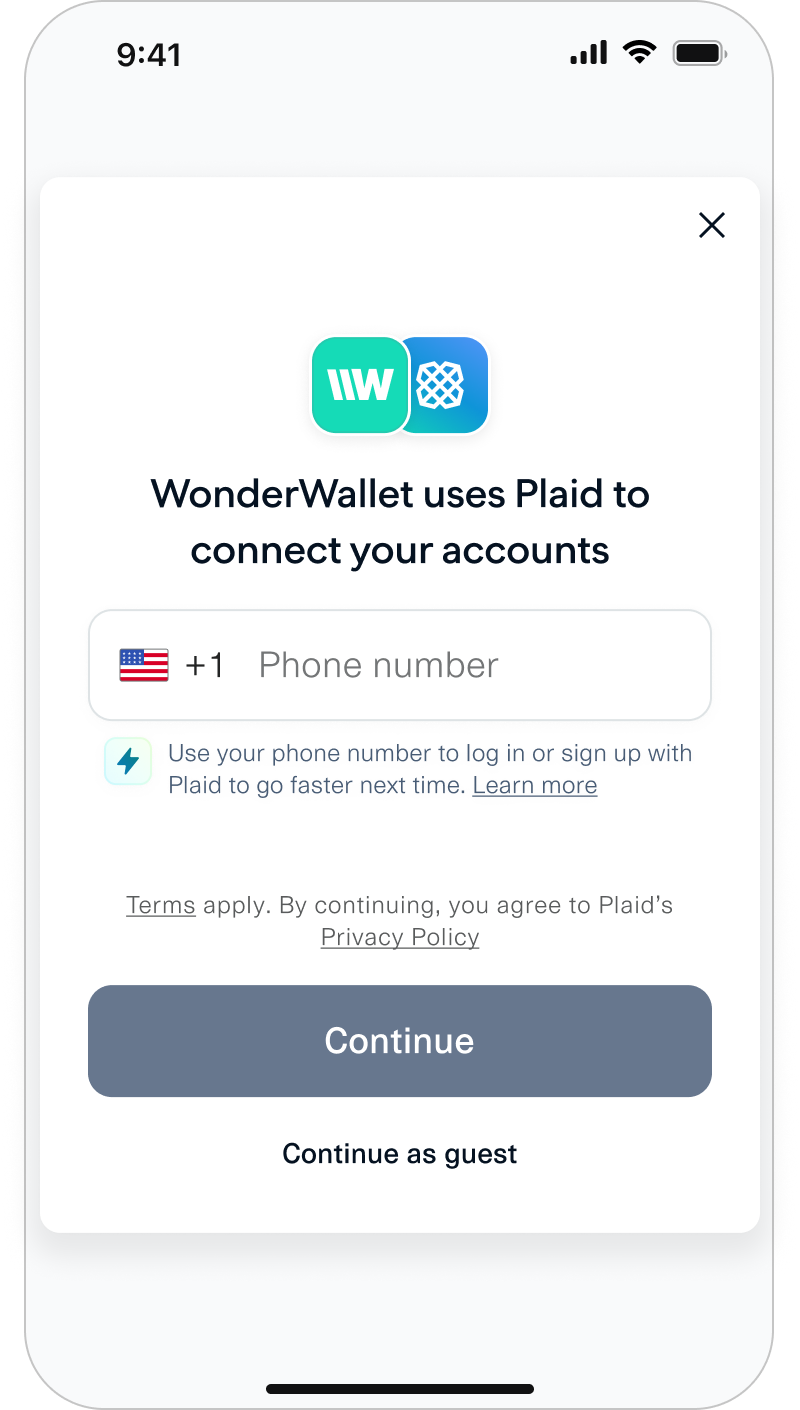 An example Link flow. Your exact flow may differ.