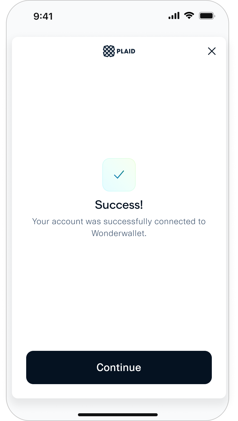 ...and are redirected to Plaid to complete the flow.
