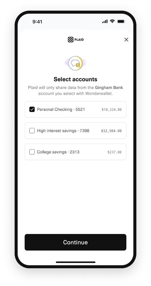 ...and they select their account.